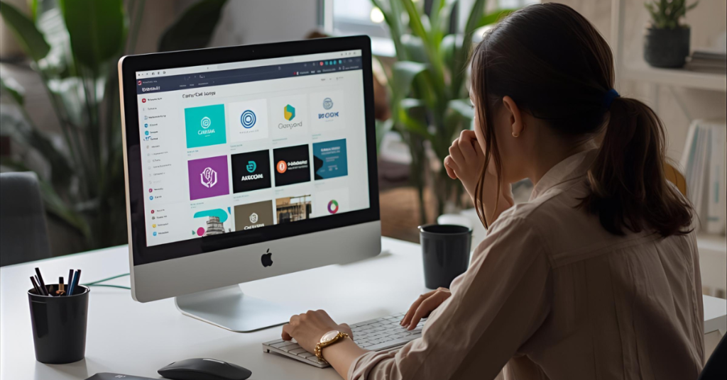 AI graphic design side hustle brain with language icons and AI circuitry