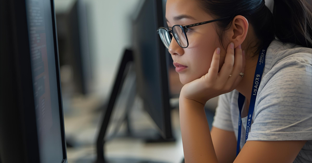 student uses AI chatbot